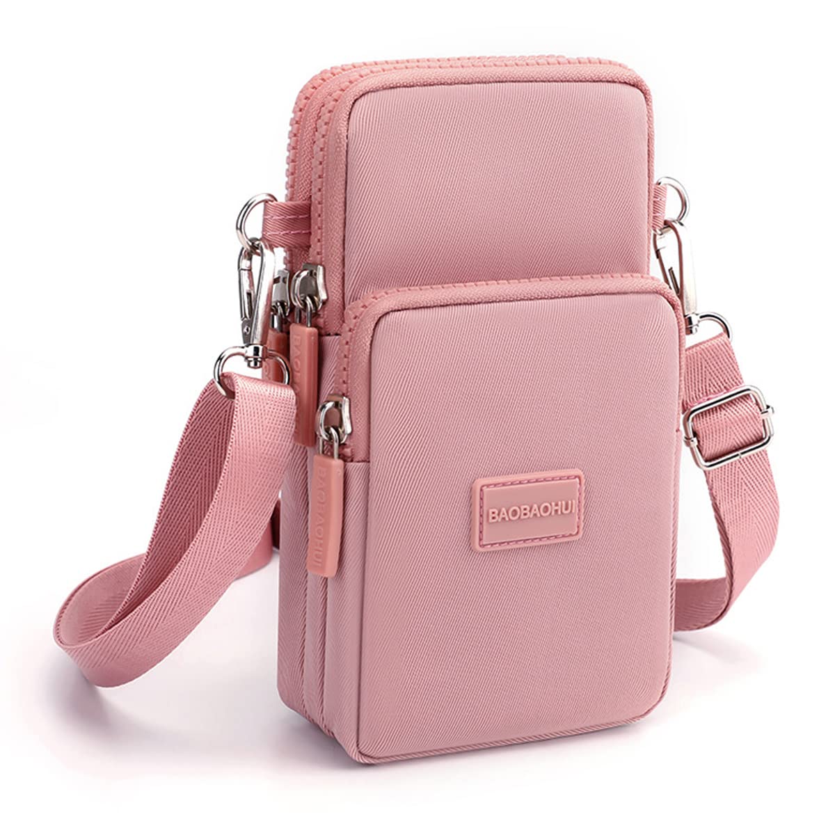 GUSTAVE Pink Mini Wallet Shoulder Small Crossbody Phone Bag for Women with Earphone Cable Hole Wallet Clutch Bag for Women GUSTAVE Pink Mini Wallet Shoulder Small Crossbody Phone Bag for Women with Earphone Cable Hole Wallet Clutch Bag for Women
